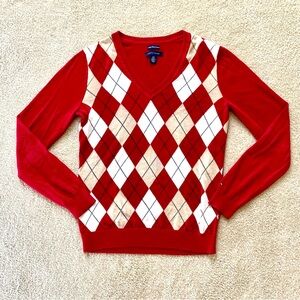 Tommy Hilfiger Argyle V-neck Sweater